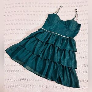 Altar'd State Olive Green Tiered Dress